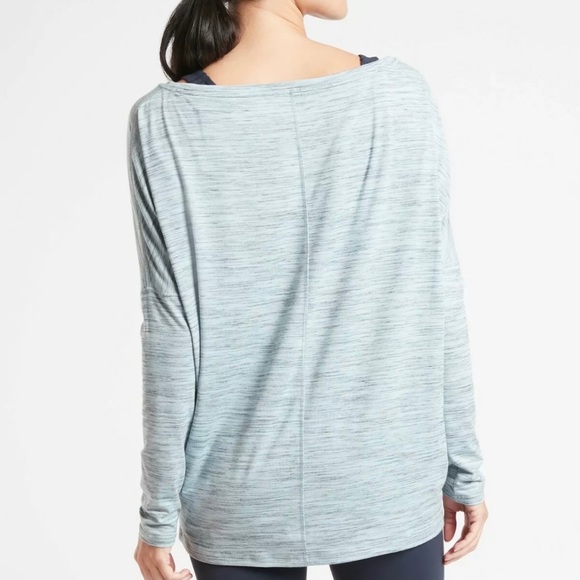 SOLD 💕NEW Athleta Flow Top Essence Spacedye in Glacial Blue/Anthracite Grey - Picture 6 of 14